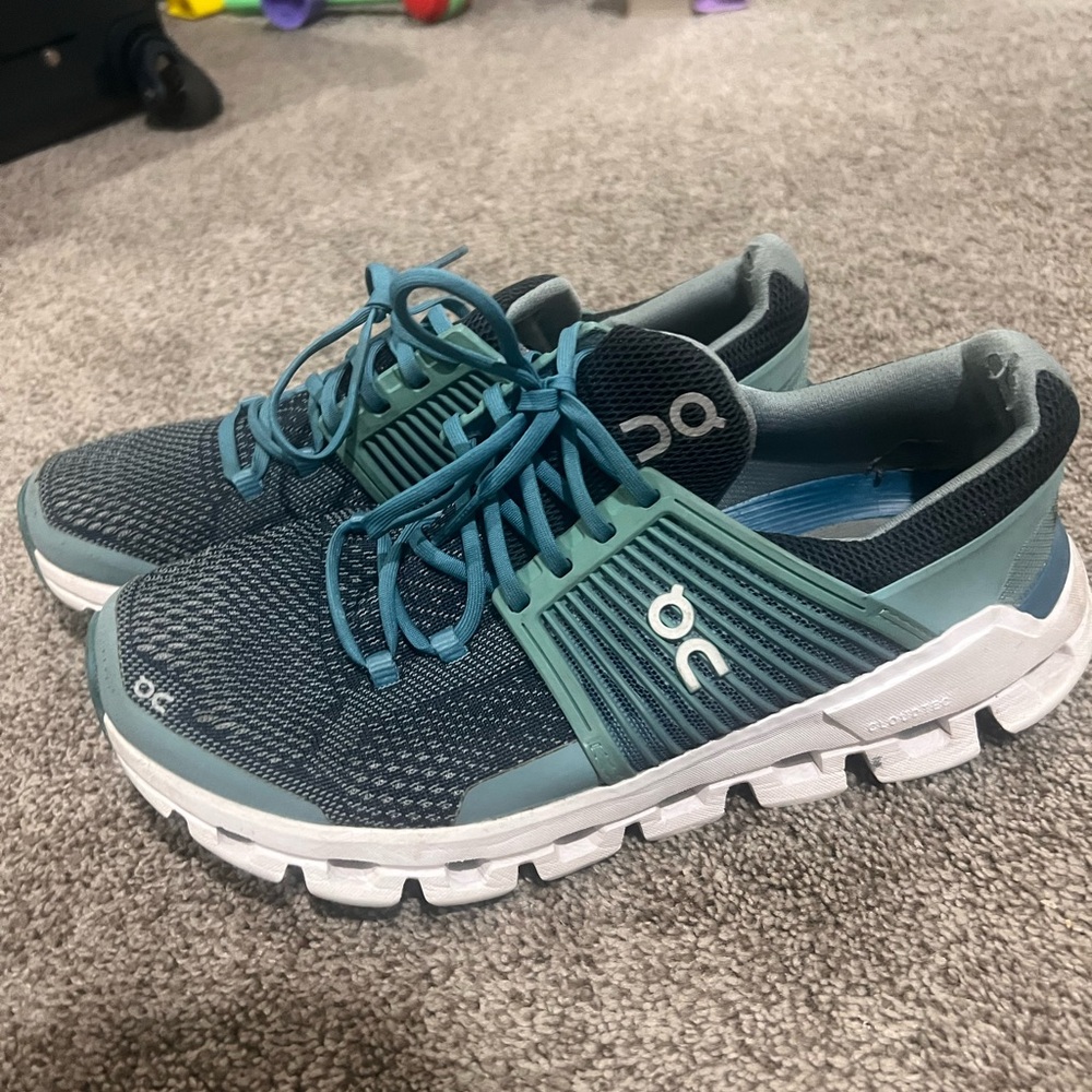 On Running Kids' Teal and Navy Sneakers